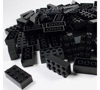 LEGO BRICKS 200 x BLACK 2x4 Pin - From Brand New Sets Sent in a Clear Sealed Bag