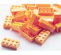 LEGO BRICKS 200 x BRIGHT ORANGE 2x4 Pin Brand New Sent in a Clear Sealed Bag