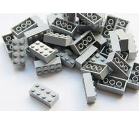 LEGO BRICKS 200 x LIGHT GREY 2x4 Pin - From New Sets Sent in a Clear Sealed Bag