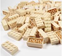 LEGO BRICKS 100 x DARK TAN 2x4 Pin - From Brand New Sets Sent in a Clear Sealed