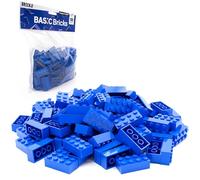 Lego Bricks Blue 2 x 4 Classic, 100 Pieces - Single Blue Building Blocks in Bulk Pack, for Lego Blue Plate and Box, Starter Set | Basic Bricks (3001)