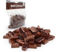 LEGO Bricks Brown 2x4 Classic, 100 Pieces - Individual Brown Building Blocks in Bulk Pack, for LEGO Plate and Box, Starter Set | Basic Bricks (3001) (Reddish Brown)