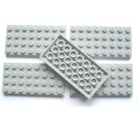 LEGO Bricks City 3035 - Plates 4 x 8 Pivots, Pack of 5, Light Grey