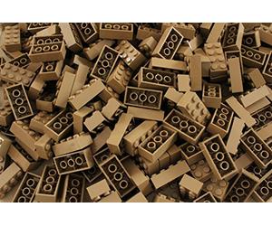 LEGO Bricks: Dark Tan 2x4. Part 3001 (X 25)