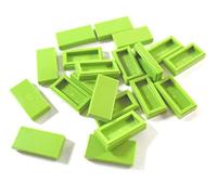 LEGO Bricks Flat Plates, 1 x 2 Pivots, Pack of 20, Lime Green