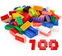 LEGO Bricks Only, 2x4 Parts, Mixed Colors, 100pcs - LEGO BASIC Bricks Set (3001), Classic Starter Set with Mixed Bricks, Building Blocks Multicolored