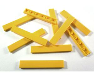 LEGO Bricks - Smooth Iron (10 Units, 1 x 6 Pivots), Yellow
