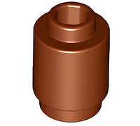 LEGO Building Accessories 1 x 1 Reddish Brown Round Brick, Bulk - 100 Pieces per Package