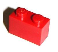 LEGO Building Accessories 1 x 2 Red Brick, Bulk - 50 Pieces per Package