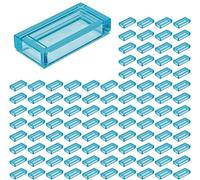 LEGO Bulk Transparent Light Blue 1x2 Tiles (100 pcs)