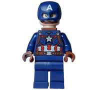 LEGO Captain America - Dark Blue Suit, Reddish Brown Hands, Helmet, Reddish Brown Neck Bracket from set 76291