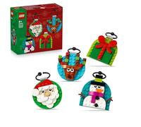 LEGO Christmas Ornament Selection - Building Toy with 4 Hanging Decorations incl. Santa, a Snowman & a Reindeer for Festive Decor - Fun Family Activity - Gift for 6+ Year Old Girls & Boys - 40744