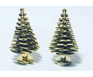 Lego Chrome Gold Plated 3471 4X4X6 2/3 Pine Christmas Tree Large x2 New