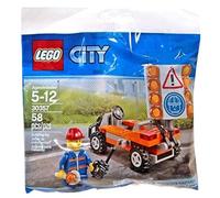 Lego City 30357 Road Worker with Construction Site Protection, 58 Pieces