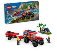 LEGO City 4WD Fire Truck & Rescue Boat Toy Gift Building Blocks Kids 4-7