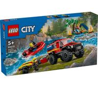 Lego City 60412 4x4 Fire Truck with Rescue Boat Set for Ages 5 and Up