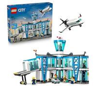 LEGO City Airport with Airplane Toy - Miniature Model Kit w/Terminal, Plane, Tug Car, Bridge, 9 Minifigures & Accessories - Birthday Gift Idea for 8+ Year Old Boys - 60502