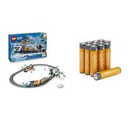 LEGO City Arctic Express RC Train, 22 tracks, 7+ years, 60470, & Amazon Basics AAA Alkaline 12 pack, 10yr shelf