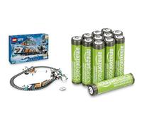 LEGO City Arctic Express RC Train, 22 tracks, 7+ years, 60470, & Amazon Basics AAA Rechargeable 12 pack, 850mAh