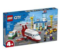 LEGO City Central Airport 60261 Building Toy with Passenger Charter Plane Airport Building Fuel Tanker Baggage Truck Cargo and 6 Minifigures Gre