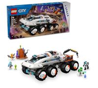 LEGO City Command Rover and Crane Loader Outer Space Toy Building Set, 4 Astronaut Toy Minifigures, Space Robot, 2 Alien Action Figures, Gift for 7 Year Old Boys, Girls, and Kids, 60432