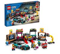 LEGO City Custom Car Garage 60389, Toy Garage Building Set with 2 Customizable Cars and Car Accessories, Pretend Play Mechanic Toy with 4 Minifigures, Gift Idea for Christmas for 6 Year Old Kids