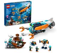 LEGO City Deep-Sea Explorer Submarine 60379 Building Toy Set Ocean Submarine Playset with Shipwreck Setting 6 Minifigures and 3 Shark Figures for Im