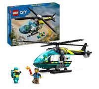 LEGO City Emergency Rescue Helicopter Toy for 6 Plus Year Old Boys & Girls, Vehicle Building Set with Winch, Spinnable Rotors and 3 Minifigures for Imaginative Play, Fun Birthday Gift for Kids 60405