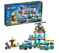 LEGO City Emergency Vehicles HQ 60371 Fire Helicopter Toy Set, Ambulance, Motorcycle and Police Car, Gift for Kids, Boys and Girls Age 6+