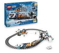 LEGO City Explorers’ Arctic Polar Express Train Set - Incl. a Remote-Controlled Train Toy, Snowplough, 30 Track Pieces & 6 Minifigures, Plus a Rockfall Function - Gift for 7+ Year Old Boys - 60470
