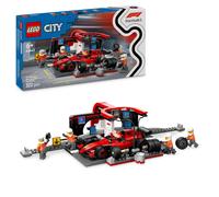 LEGO City F1 Pit Stop Pit Crew with Ferrari Car Toy - Formula 1 Set incl. a ...