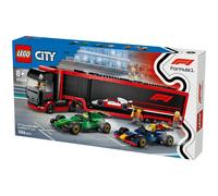 LEGO® City F1® Truck with RB20 & AMR24 F1® Cars Toy Race Vehicle Transporter Playset 60445