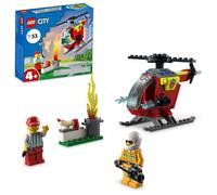LEGO City Fire Helicopter Toy 60318 for Preschool Kids Boys and Girls 4 Plus Years Old with Firefighter Minifigure & Starter Brick