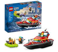 LEGO City Fire Rescue Boat 60373, Toy Floats on Water, with Jetpack, Dinghy and 3 Minifigures, Everyday Hero Toys for Kids, Boys and Girls Ages 5+