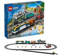 LEGO City Freight Train Set, 60336 Remote Control Toy for Kids Aged 7 Plus with Sounds, 2 Wagons, Car Transporter, 33 Track Pieces and 2 EV Car Toys