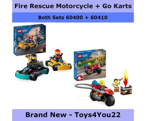 LEGO City Go-Karts and Race Drivers + Fire Rescue Motorcycle - 60400, 60410 BNIB