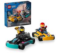 LEGO City Go-Karts and Race Drivers Toy Playset, 2 Driver Minifigures, Racing Vehicle Car Toy, Fun Race Car Toy Gift for Kids Aged 5 and Up, 60400
