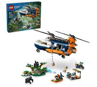 LEGO City Jungle Explorer Helicopter Toy at Base Camp - Kids Toy Adventure Building Set for Boys & Girls Ages 8+ - with 5 Minifigures & Gorilla Figur