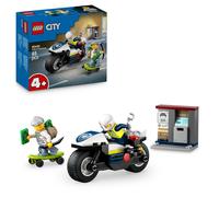 LEGO City La Course-Poursuite en Moto de Police - Set de Construction avec Jouet