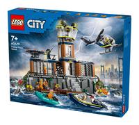 LEGO City Police Prison Island Toy for Kids Age 7+, Emergency Vehicles Set with Helicopter, Boat, 7 Minifigures, Dog & Shark Figures for Imaginative Play, Birthday Gift 60419