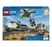 LEGO City Police Train Heist Toy - Remote Control Train Model Kit w/Circular Track, Helicopter, Rally Car & 6 Minifigures - STEM Birthday Gift for 7+ Year Old Boys - 60508