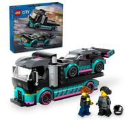 LEGO City Race Car and Car Carrier Truck Toy Playset Easter Basket Race Car Toy Vehicle Transporter with Adjustable Loading Ramp Racer and Driver M