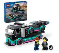 LEGO City Race Car and Car Carrier Truck Toy Playset, Vehicle Transporter with Adjustable Loading Ramp and Race Car Toy, Racer and Driver Minifigures, Fun Gift for Kids Ages 6 and Up, 60406