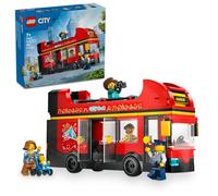 LEGO City Red Double-Decker Sightseeing Bus Toy Vehicle Set, Birthday Gift for 7 Year Olds, London Bus, for Kids, Double-Decker Bus Toy, 5 Characters Including a Baby and Stroller, 60407