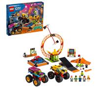 LEGO City Stunt Show Arena 60295 Building Toy Set with 2 Monster Trucks 2 Collapsible Cars a Flywheel-Powered Stunt Bike Launch Ramps Ring of fire