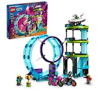 LEGO City Stuntz Ultimate Stunt Riders Challenge 60361, 3in1 Stunts for 1 or 2 Player Action, with 2 Flywheel-Powered Toy Motorcycles for Kids, 2023 Set