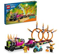 LEGO City Trailer Truck & Fire Ring Stunt Challenge 60357 Toy Block Gift
