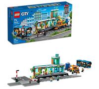 Lego City Train Station Set 60335 with Bus, Rail Truck, and Tracks, Compatible with City Sets. Pretend Play Train Set for Kids Who Love Pretend Play