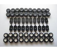LEGO City - Wheel, Tire and Axle Set - Black, White, and Light Gray, 100 Pieces Total