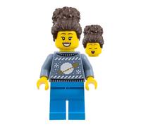LEGO City Women Mum in Sand Blue Christmas Holiday Sweater Minifigure from 60475